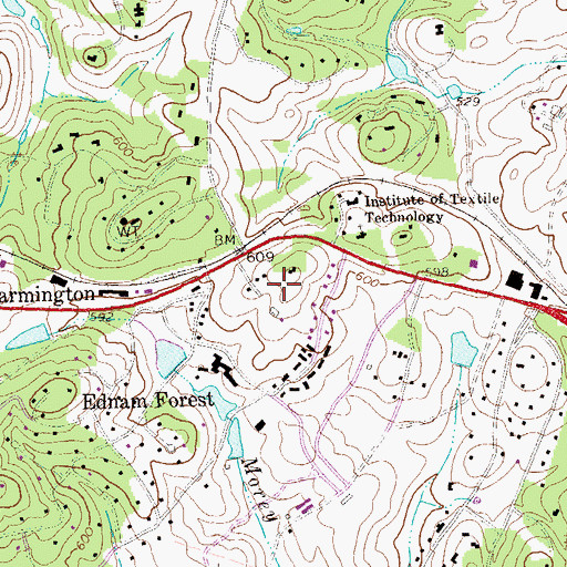 Topographic Map of Ednam, VA