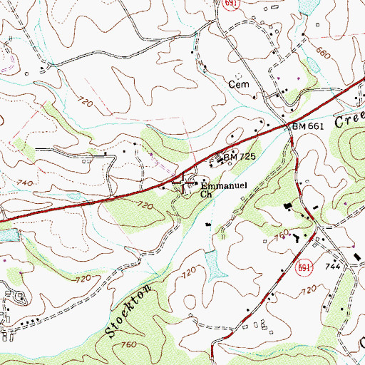 Topographic Map of Emmanuel Cemetery, VA