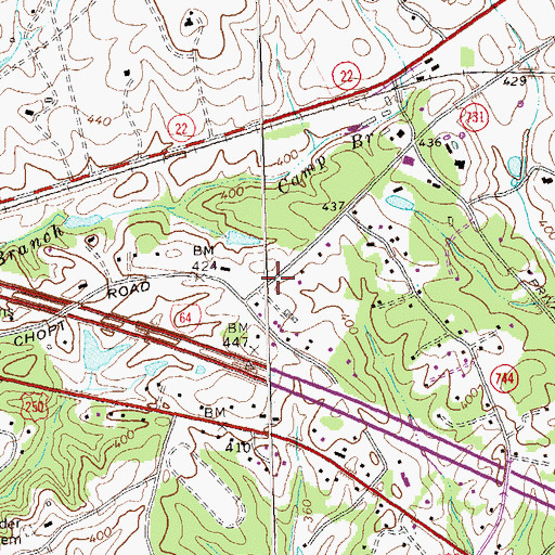 Topographic Map of Everettsville, VA