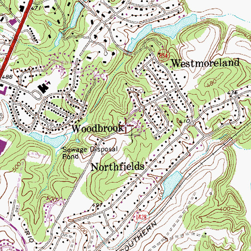 Topographic Map of Fieldbrook, VA