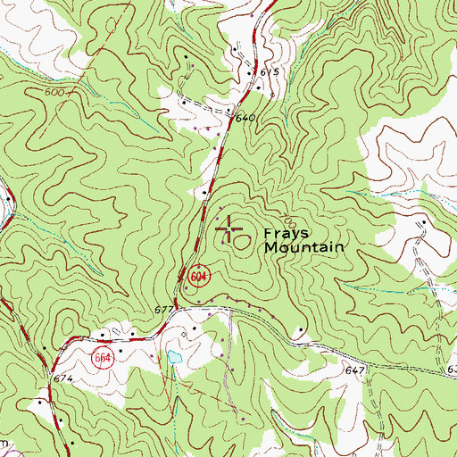 Topographic Map of Frays Mountain Estates, VA