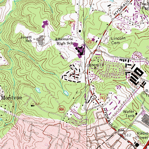 Topographic Map of Georgetown Green, VA