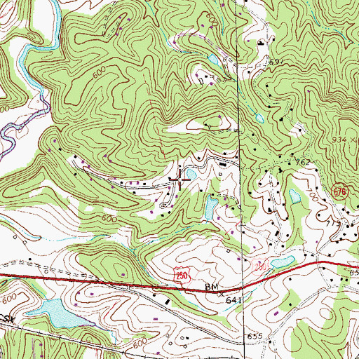 Topographic Map of Glenaire, VA