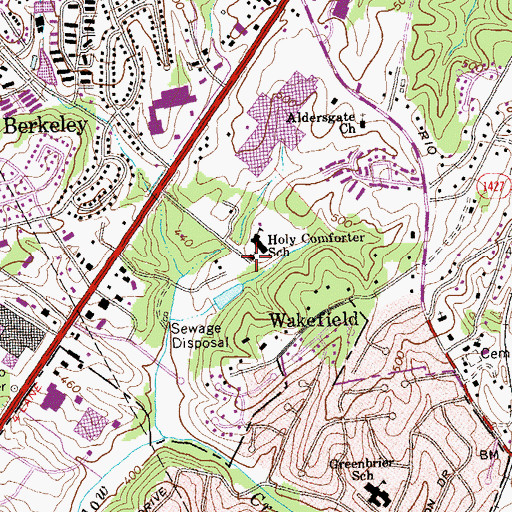 Topographic Map of Holy Comforter Catholic Church, VA