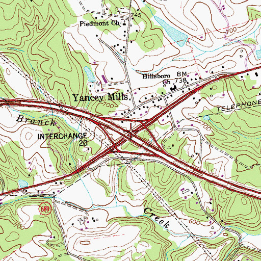 Topographic Map of Interchange 107, VA