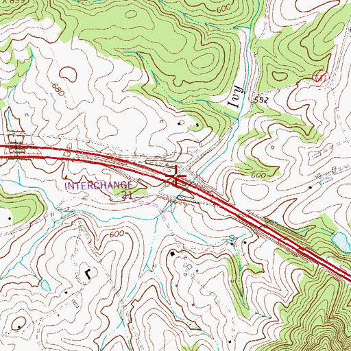 Topographic Map of Interchange 114, VA