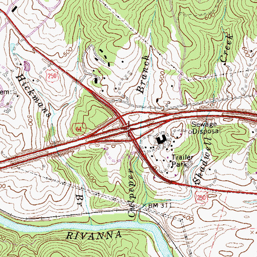 Topographic Map of Interchange 124, VA