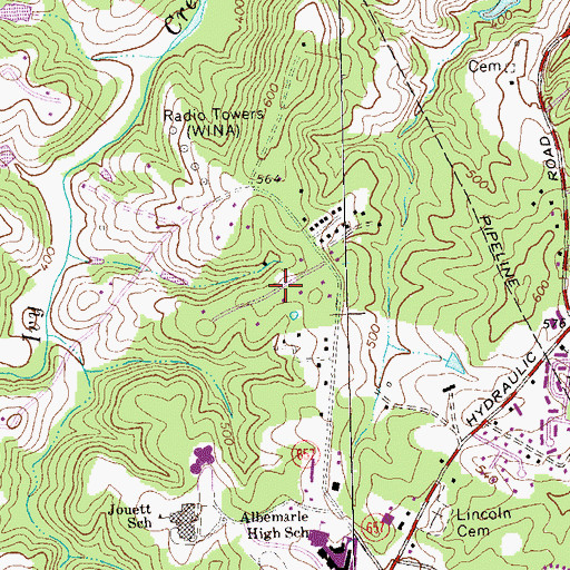 Topographic Map of Ivy Ridge, VA