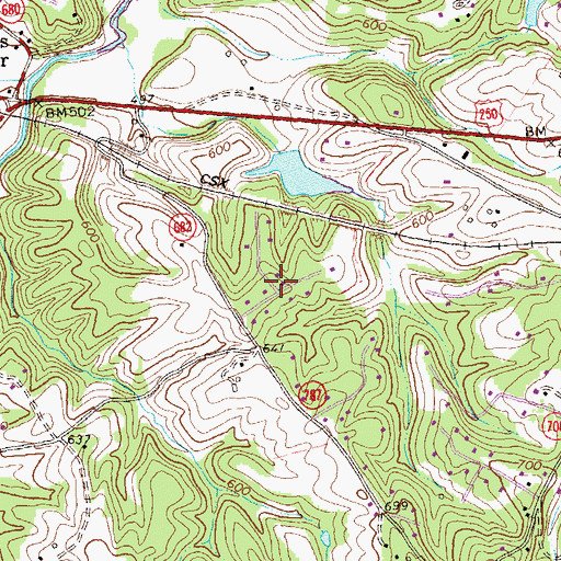 Topographic Map of Ivy Woods, VA