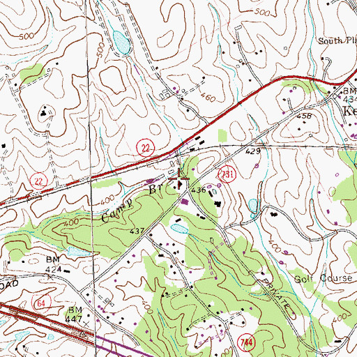 Topographic Map of Keswick Hunt Club, VA