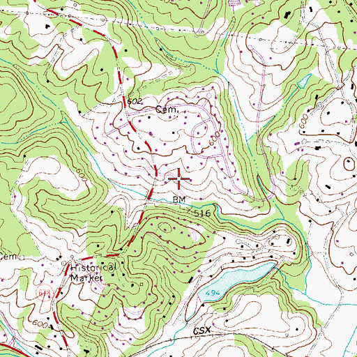 Topographic Map of Lewis Hill East, VA