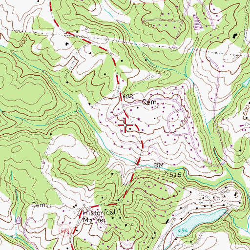Topographic Map of Lewis Hill West, VA