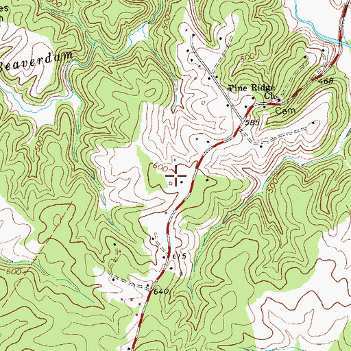Topographic Map of Lexington, VA