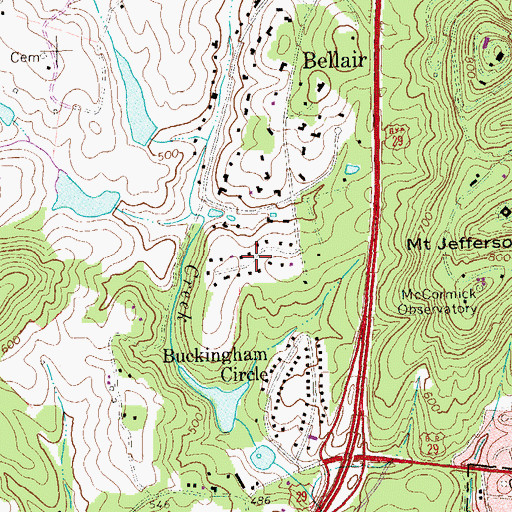 Topographic Map of Liberty Hill, VA