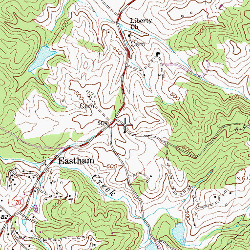 Topographic Map of Liberty School (historical), VA
