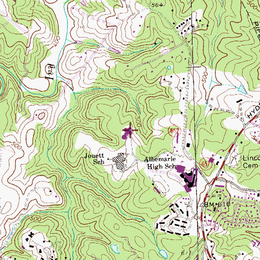 Topographic Map of Mary Greer Elementary School, VA