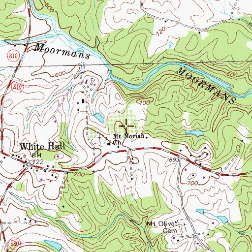 Topographic Map of Maupins Orchard, VA