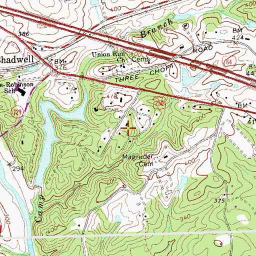Topographic Map of Milton Heights, VA