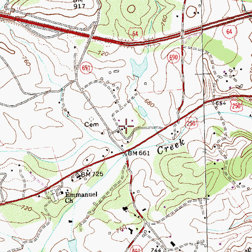 Topographic Map of Mirador, VA
