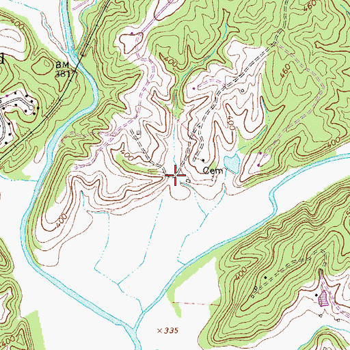 Topographic Map of Monacan Town (historical), VA