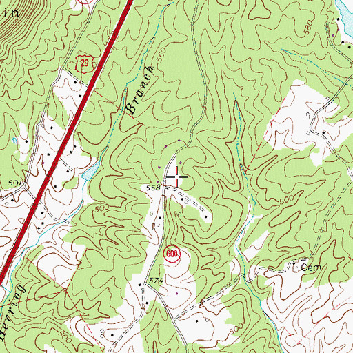 Topographic Map of Mountain View School (historical), VA