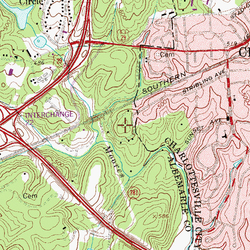 Topographic Map of Nob Hill, VA