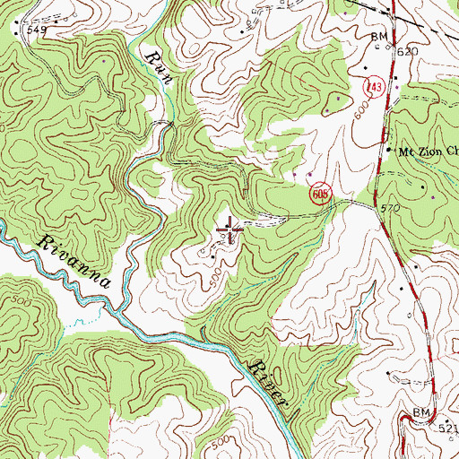 Topographic Map of North Fork Farms, VA
