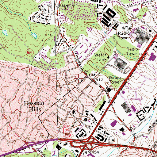Topographic Map of Oak Terrace, VA