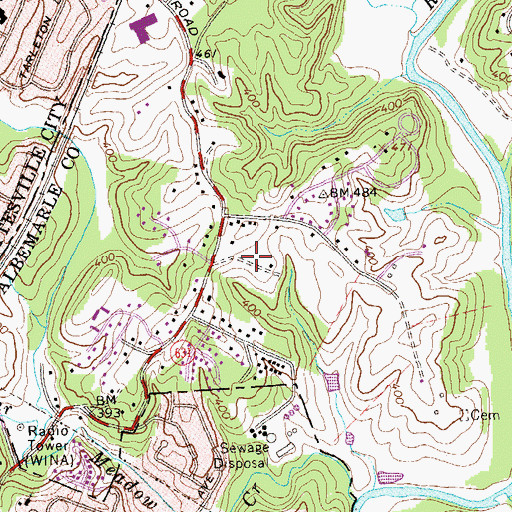 Topographic Map of Pen Park, VA