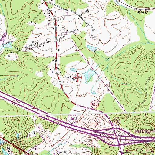 Topographic Map of Poorhouse Farm, VA