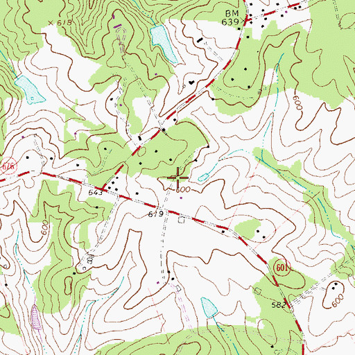 Topographic Map of Reynard Woods, VA