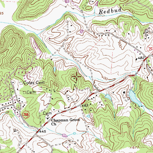 Topographic Map of Ridgeway, VA