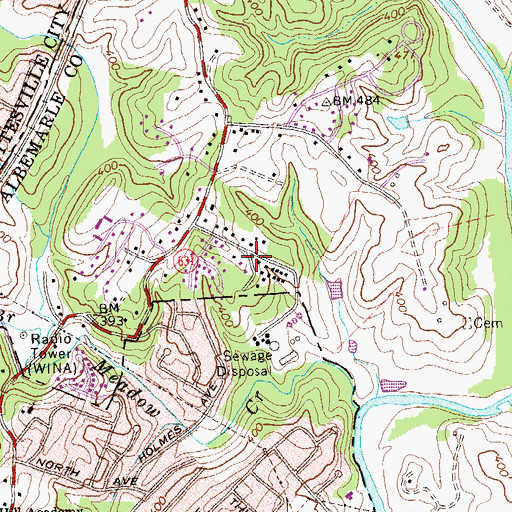 Topographic Map of Rio Heights, VA