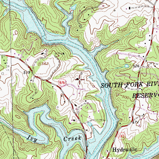Topographic Map of Rivanwood, VA