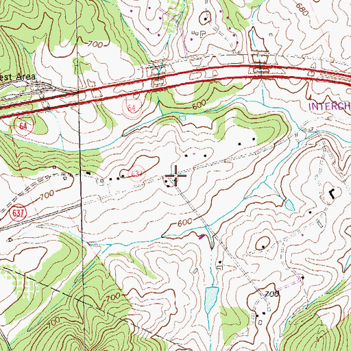 Topographic Map of Rockfield School (historical), VA