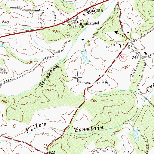 Topographic Map of Rosehill, VA
