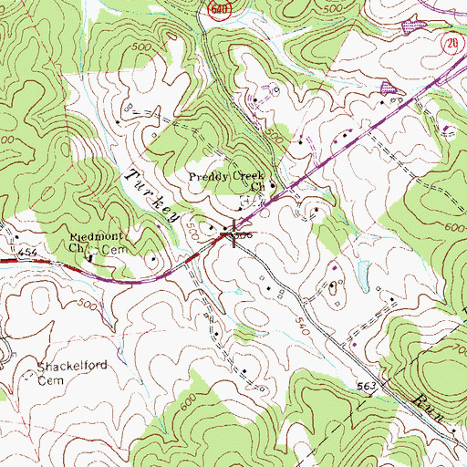 Topographic Map of Rosena, VA