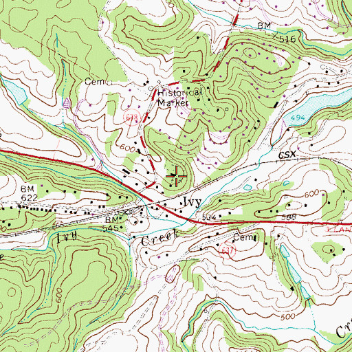 Topographic Map of Saint Pauls Episcopal Church, VA