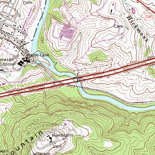 Topographic Map of Secretarys Ford, VA