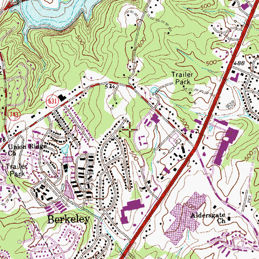 Topographic Map of Seminole Trail Volunteer Fire Department Station 8, VA