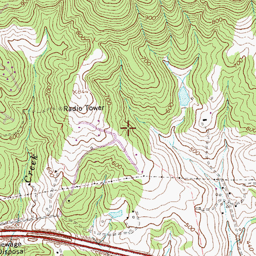 Topographic Map of Shadwell Mountain, VA