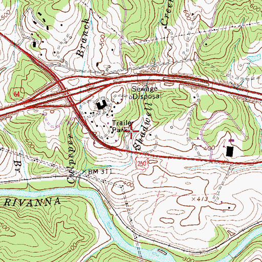 Topographic Map of Sleepy Hollow Mobile Home Park, VA
