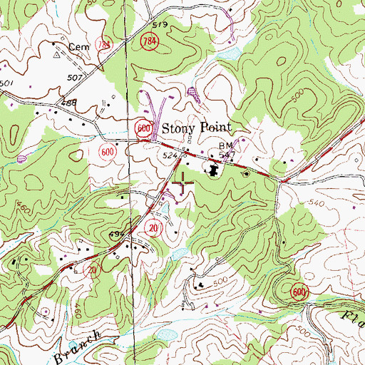 Topographic Map of Stony Point Volunteer Fire Company Station 6, VA