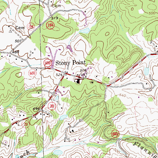 Topographic Map of Stony Point Elementary School, VA