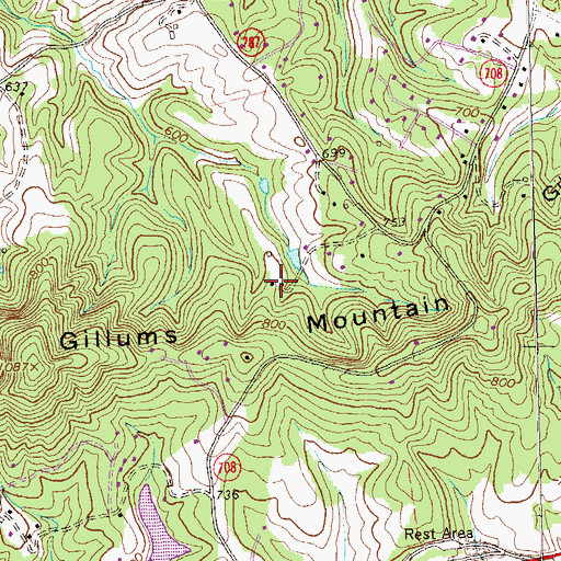 Topographic Map of Temple Hill, VA