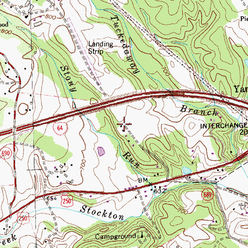 Topographic Map of The Cedars, VA
