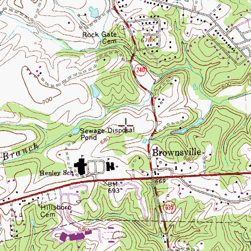Topographic Map of The Meadows, VA