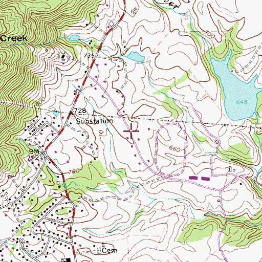 Topographic Map of Thurston, VA