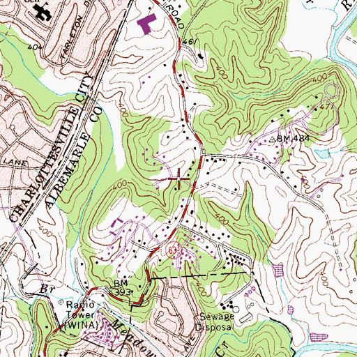 Topographic Map of Village Square, VA