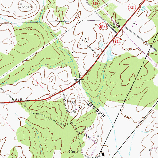 Topographic Map of Walkers Mill, VA